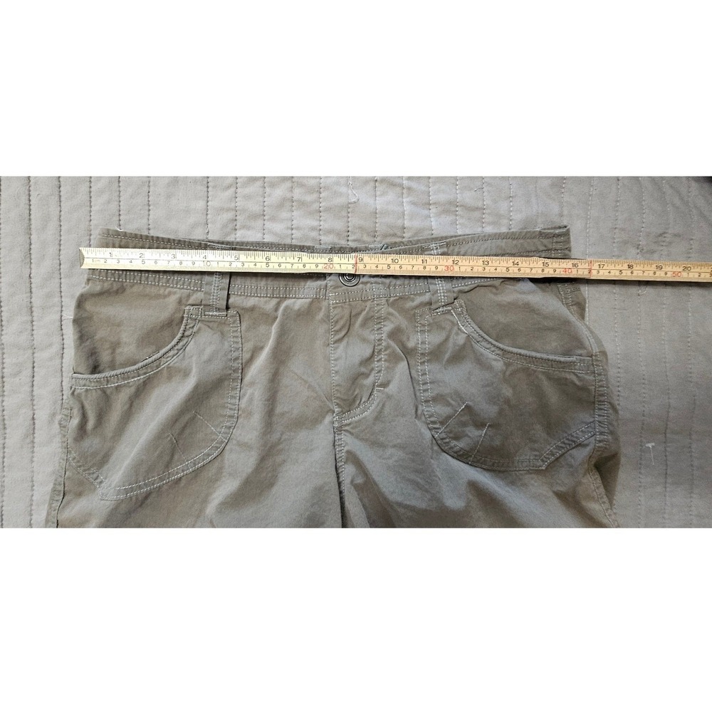 Womens Khaki Cargo Shorts Utility Pockets Mid Rise Casual Cotton Blend Brown - Picture 8 of 8